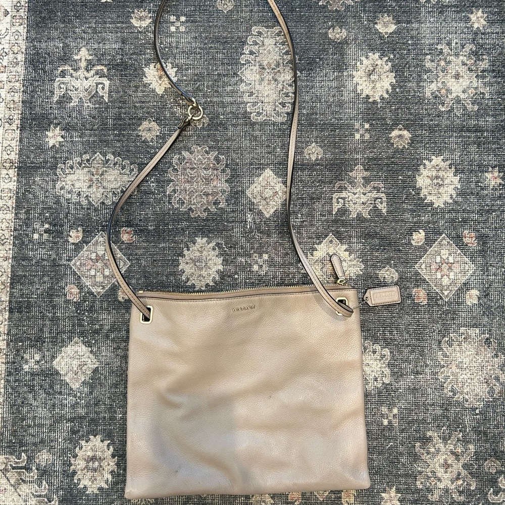Light grey coach purse-